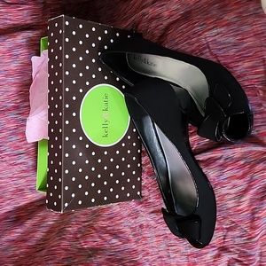 Kelly & Katie Black Wedge Heels Size 9.5